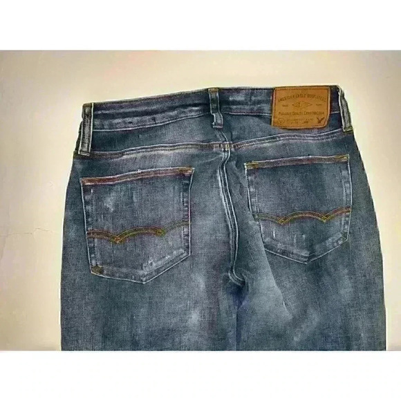 American Eagle 360 Extreme Flex Skinny Jeans Mens 28x32 Distressed - Picture 10 of 11